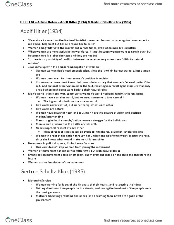 HIEU 140 Chapter Notes - Chapter Article Notes: German Labour Front, Operations Management thumbnail